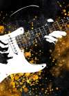 Black and Gold Music Art Guitarist Art Print