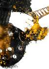 Black and Gold Music Art Guitarist2 Abstract Art Print