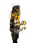 Black and Gold Music Art Saxophone1 Abstract Art Print