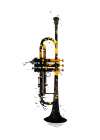 Black and Gold Music Art Trumpet Art Print