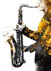 Black and Gold Music Art Saxophone2 Art Print