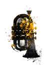 Black and Gold Music Art Tuba Art Print