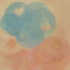 Abstract watercolor in peach and blue. Abstract Art Print