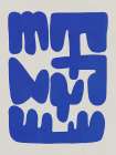 Irregular shape arrangement in blue 02 Minimalist Print