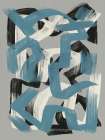 Dry brush abstract in grey Minimalist Print