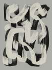 Dry brush abstract in black and white Minimalist Print