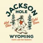 Jackson Hole Wyoming Funny Ski Girl Art Print