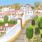 Cute Town of Obidos Art Print