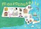 Illustrated Map of Massachusetts by Artist Carla Daly Art Print