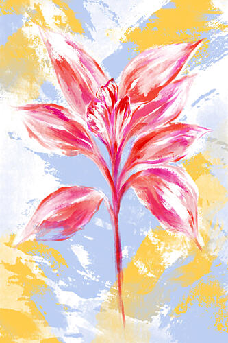 Vibrant Floral Abstract Art Print by Martina