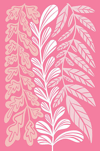 Stylized Botanical Elements Art Print by Martina