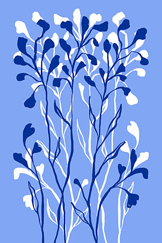 Serene Blue Botanicals Art Print by Martina