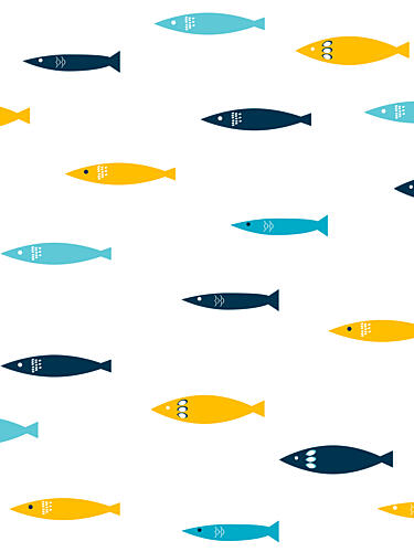 Playful Ocean Fish Pattern Art Print by Elizabeth C