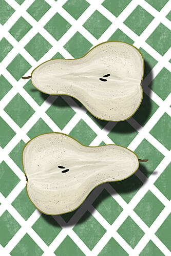 Green Pear Pattern Art Print by EMELIEmaria