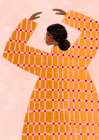The Woman With the Checked Dress Art Print