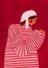 The Woman With the Red Stripes Art Print