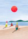 Girls At the Beach Art Print