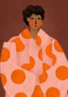 Woman With Orange Dots Art Print