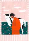 Vibrant Girl and Horse Art Print