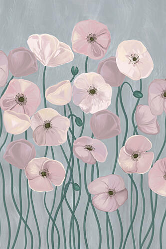 Blush Pink Poppies Art Print by EMELIEmaria
