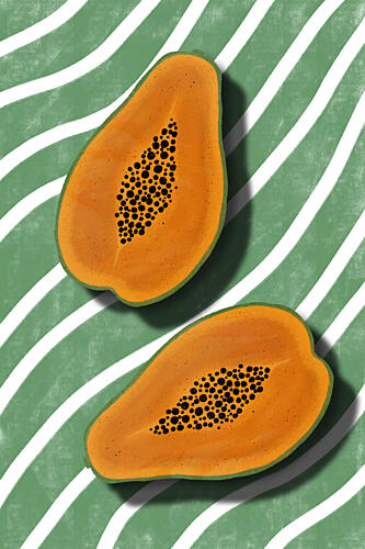 Papaya Green Stripes Art Print by EMELIEmaria