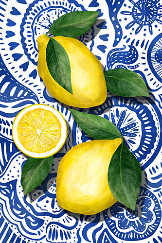 Fresh Lemon Pattern Art Print by EMELIEmaria