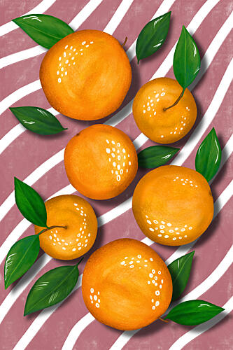 Vibrant Citrus Stripes Art Print by EMELIEmaria