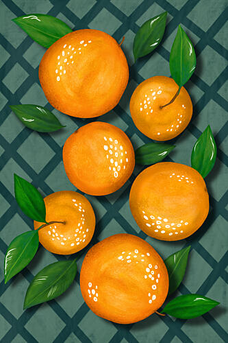 Vibrant Citrus Harvest Art Print by EMELIEmaria