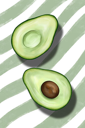 Green Avocado Stripes Art Print by EMELIEmaria