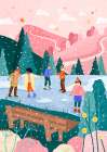 People Ice Skating Art Print