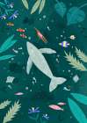 Swimming with a Whale Art Print