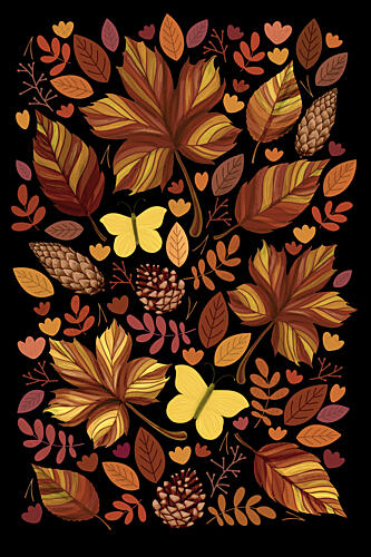 Autumn Woodland Butterflies Art Print by EMELIEmaria