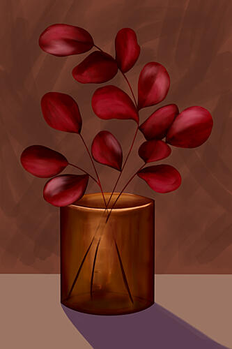Earthy Red Botanicals Art Print by EMELIEmaria