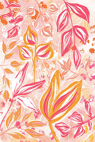 Vibrant Tropical Leaves Art Print by Martina