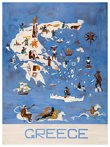 Ancient Greece Map Art Print by Chad Hyde