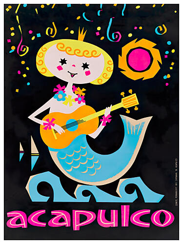 Acapulco Mermaid Ukulele Art Print by Chad Hyde
