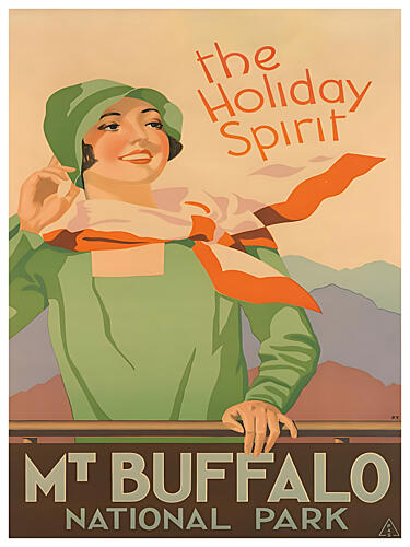 Art Deco Mountain Traveler Art Print by Chad Hyde