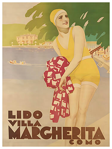 Art Deco Lake Swimmer Art Print by Chad Hyde