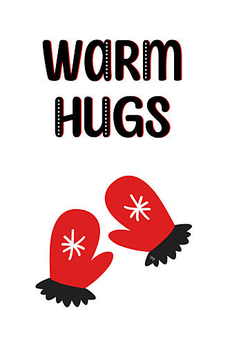 Warm Hugs Mittens Art Print by Martina