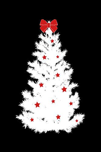 White Christmas Tree Art Print by Martina