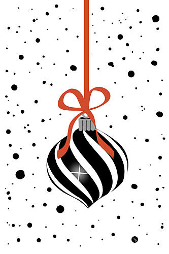 Striped Christmas Ornament Art Print by Martina