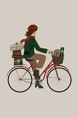 Holiday Bike Ride Art Print by EMELIEmaria