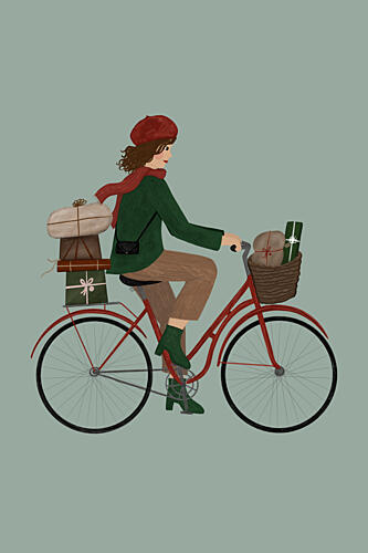 Holiday Gift Rider Art Print by EMELIEmaria