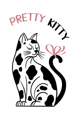 Pretty Kitty with Bow Art Print by Martina