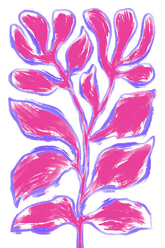 Vibrant Pink Botanical Art Print by Martina