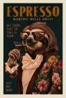 Art Deco Espresso Martini Drinking Sloth Art Print
