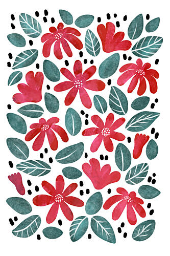 Vibrant Floral Pattern Art Print by EMELIEmaria