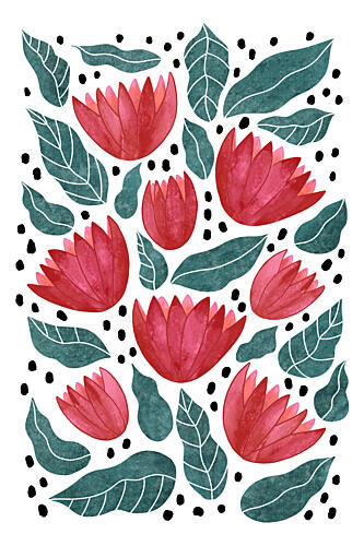 Watercolor Tropical Flowers Art Print by EMELIEmaria