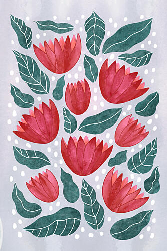 Watercolor Floral Pattern Art Print by EMELIEmaria