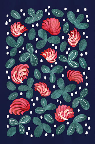 Stylized Red Clover Art Print by EMELIEmaria
